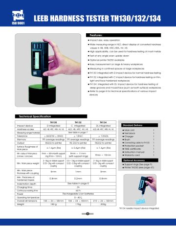 LEEB HARDNESS TESTER TH130/132/134 